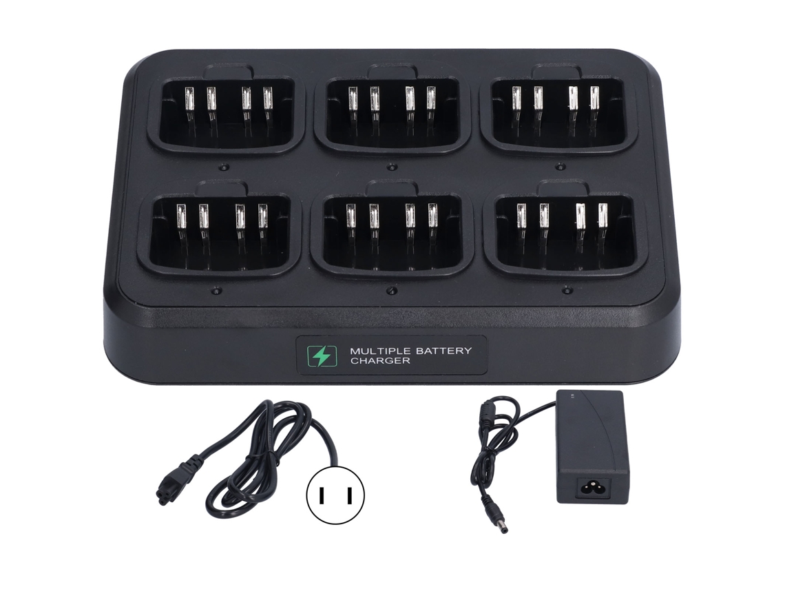 Base De Carga Abs Para Walkie-talkie (6 Unidades) Para Radio Bidireccional Wpln4226a Xir P8268 Series Dp (enchufe Estadounidense)