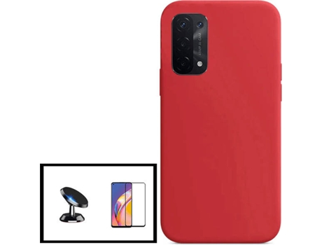 Kit Carcasa + Protector de Pantalla + Soporte Oppo A54s PHONECARE Silicona Liquida