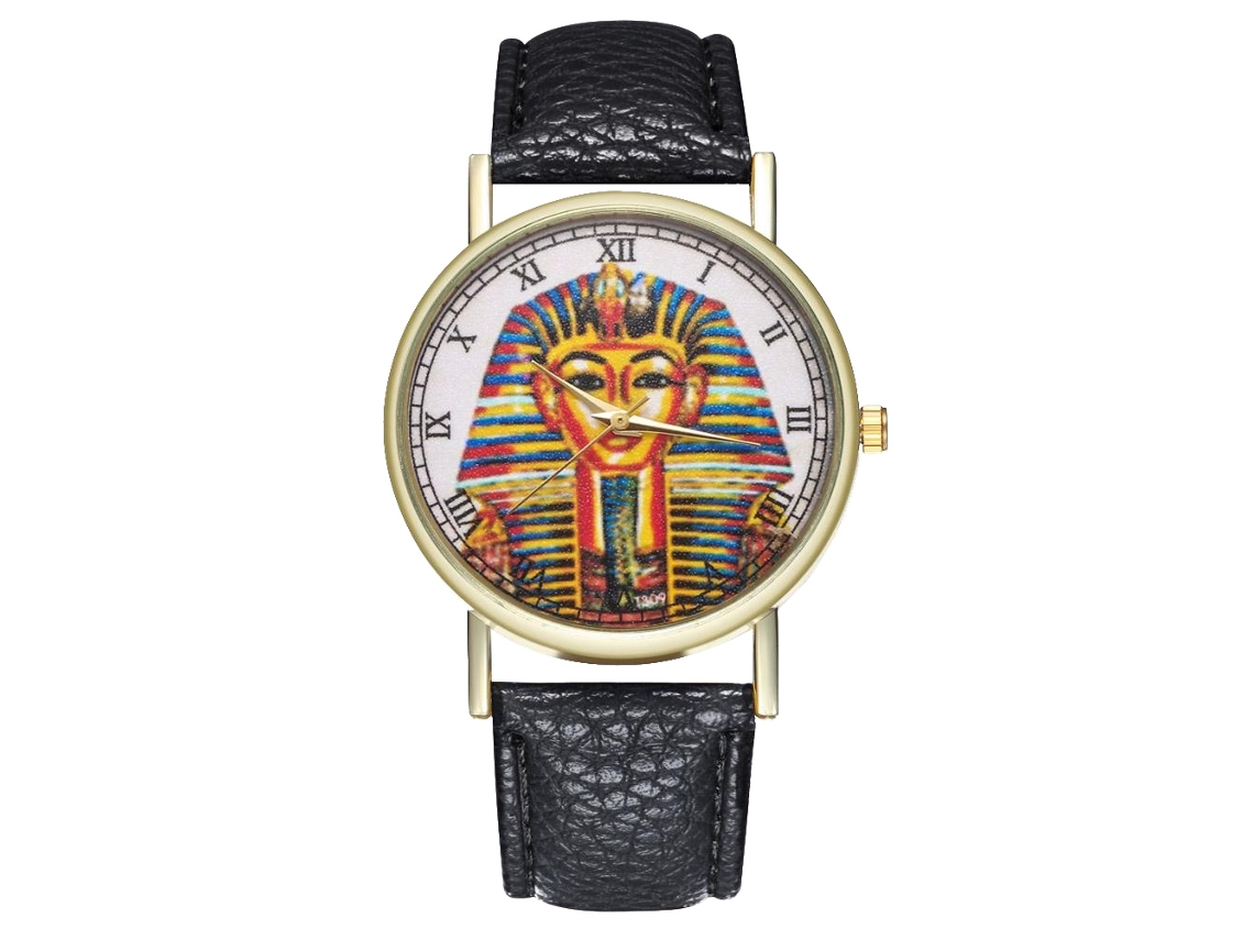 Reloj De Pulsera Unisex Con Correa De Pu, Esfera Redonda, Números Romanos Y Movimiento De Cuarzo (negro).