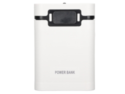 Banco De Energia Diy 18650 Com Tela Lcd Carregador Portátil 4 Baterias Entrada Micro Usb Branco