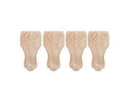 4pcs Pies De Mueble Tallados 12x6cm Para Armarios Sofá Mesas Tv Hotel Y Guesthouse