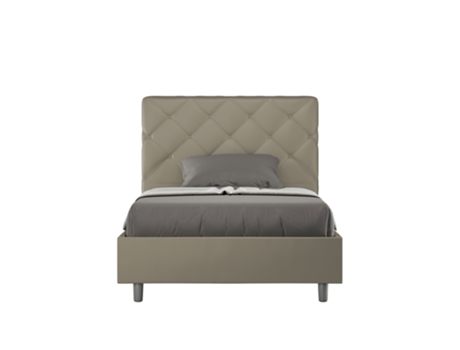 PriyaITYHOME Media cama tapizada sin somier (120 x 190 cm - Paneles de melamina y piel sintética)