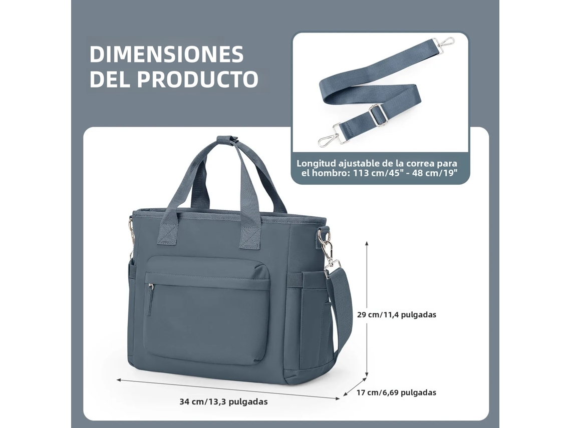 Bolsa térmica reutilizable unisex para el almuerzo con correa para el hombro MDUG (azul)