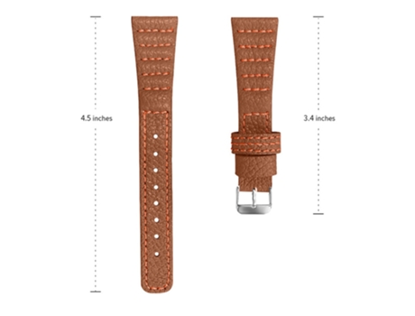Correa de piel auténtica líneas de costura de onda para TicWatch Pro/Pro 2020/GTX - castaño