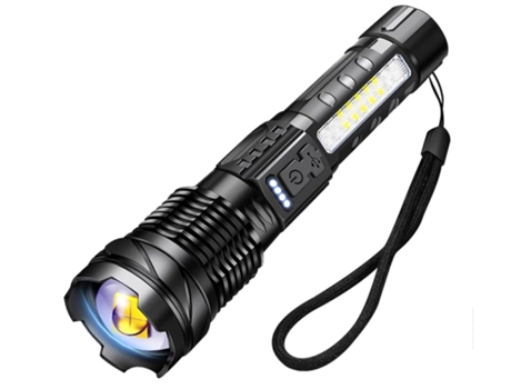 BISBISOUS Gt10 Linterna 20.000 Lúmenes Altos Luz De Destello Led Más Brillante 7 Modos Luz Lateral Cob Negra VIGA EUROPA