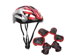 Paquete de 7 protectores de patineta, rodilleras, coderas, guantes y casco para adultos (rojo para adultos)