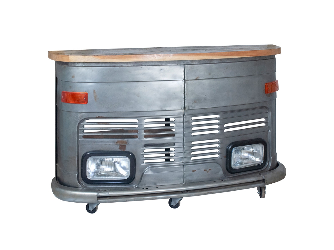 Mueble Auxiliar gris de Madera y Metal 105*44*166cm