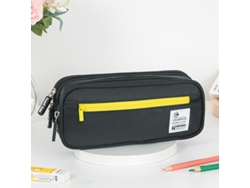 Caja De Papelería De Gran Capacidad, Estuche Multifuncional De Doble Capa, Color Negro SIURN