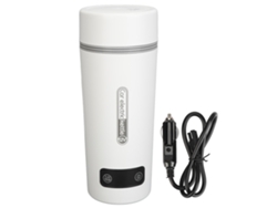 Hervidor Eléctrico De Viaje Para Coche, 350 Ml, Acero Inoxidable, A Prueba De Fugas, 4 Ajustes De Temperatura, 12 V, Blanco.