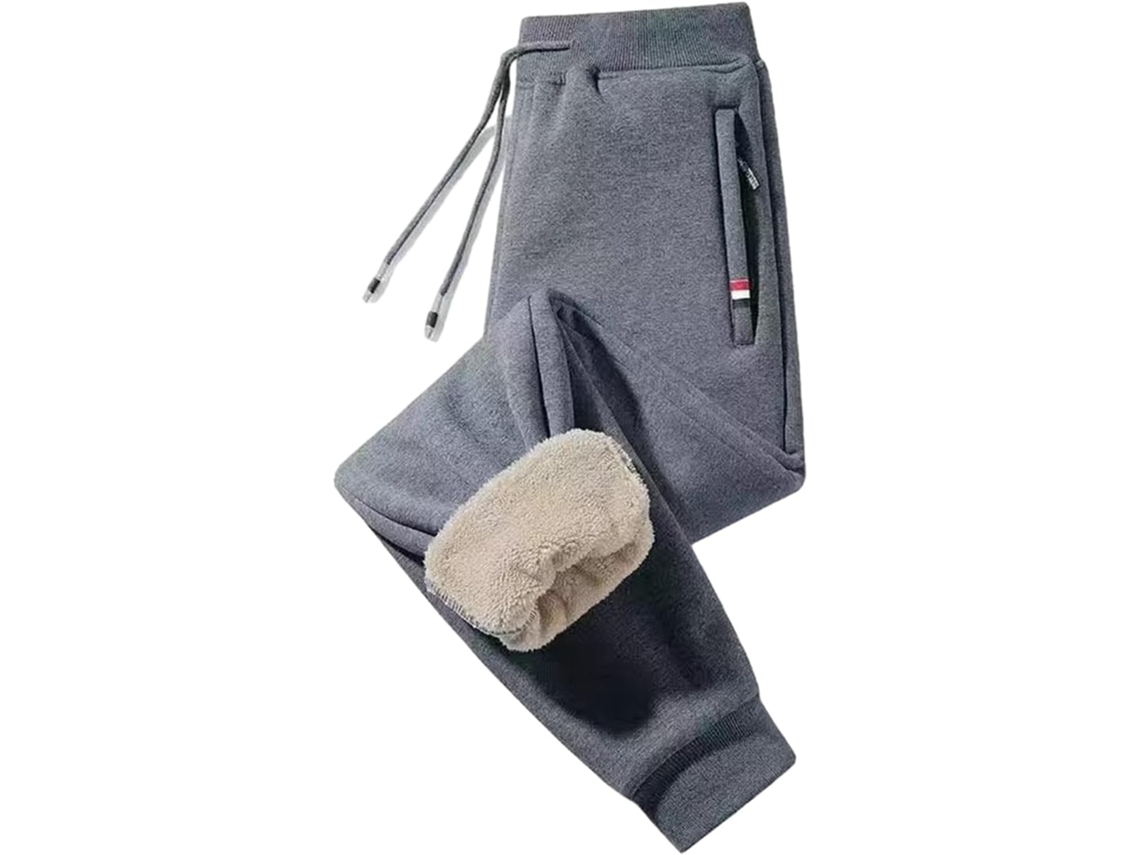 Pantalones Deportivos De Invierno Para Hombre Con Forro Polar Sherpas, Cordón Ajustable Y Bolsillos.