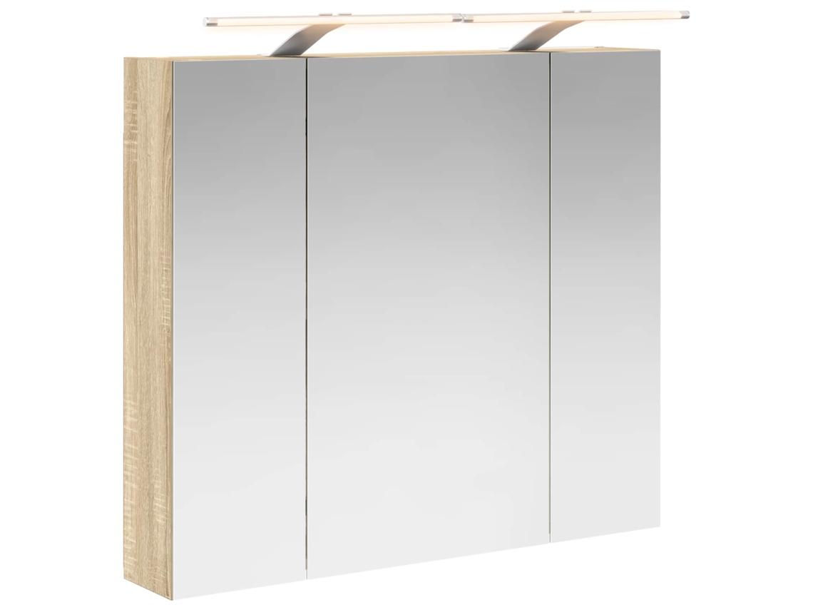 Maison Exclusive - Armario Con Espejo De Baño Roble Sonoma 80 X 14.5 X 70 Cm