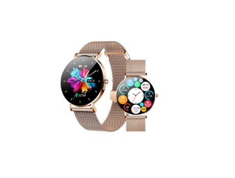 Smartwatch CHRONUS T8 para mujeres y hombres, pantalla Amoled de 1,32 pulgadas, apariencia minimalista ultra-delgada de 6,8 mm (Dorado)