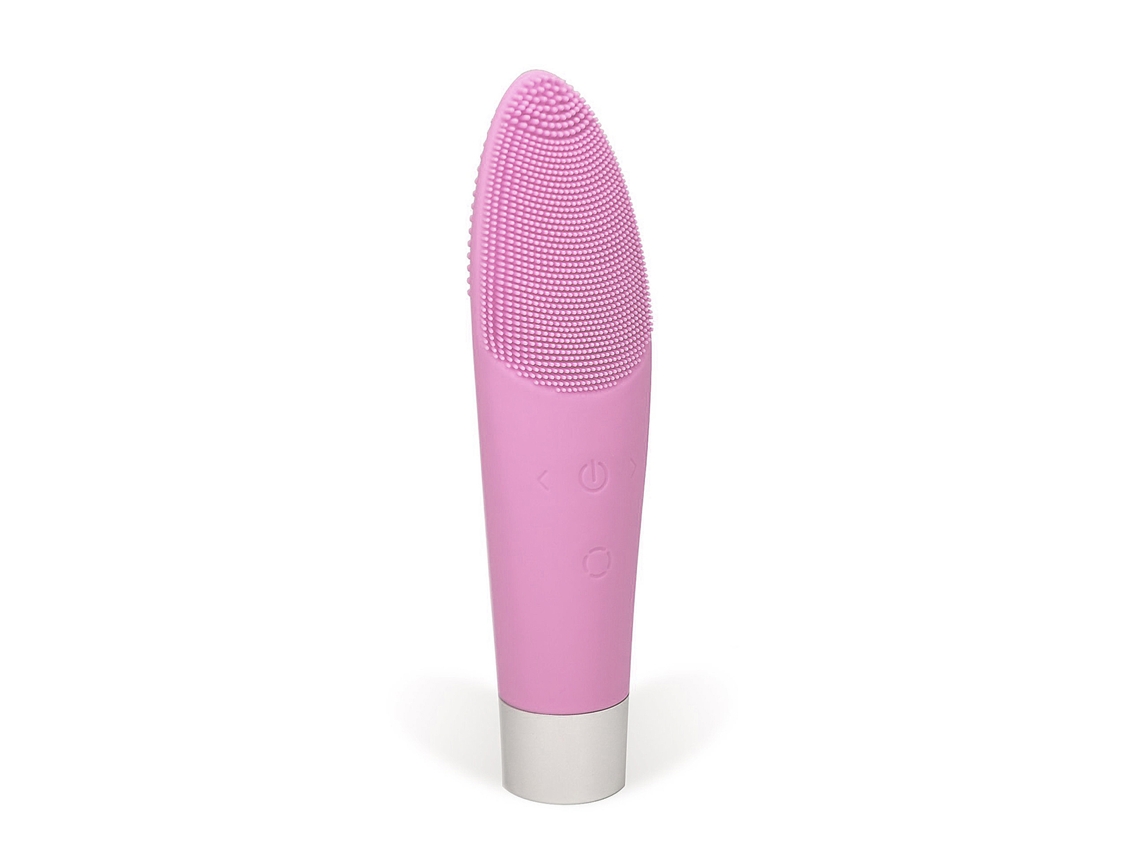 Cepillo eléctrico de limpieza facial de silicona con masajeador y cuchilla para zonas delicadas.