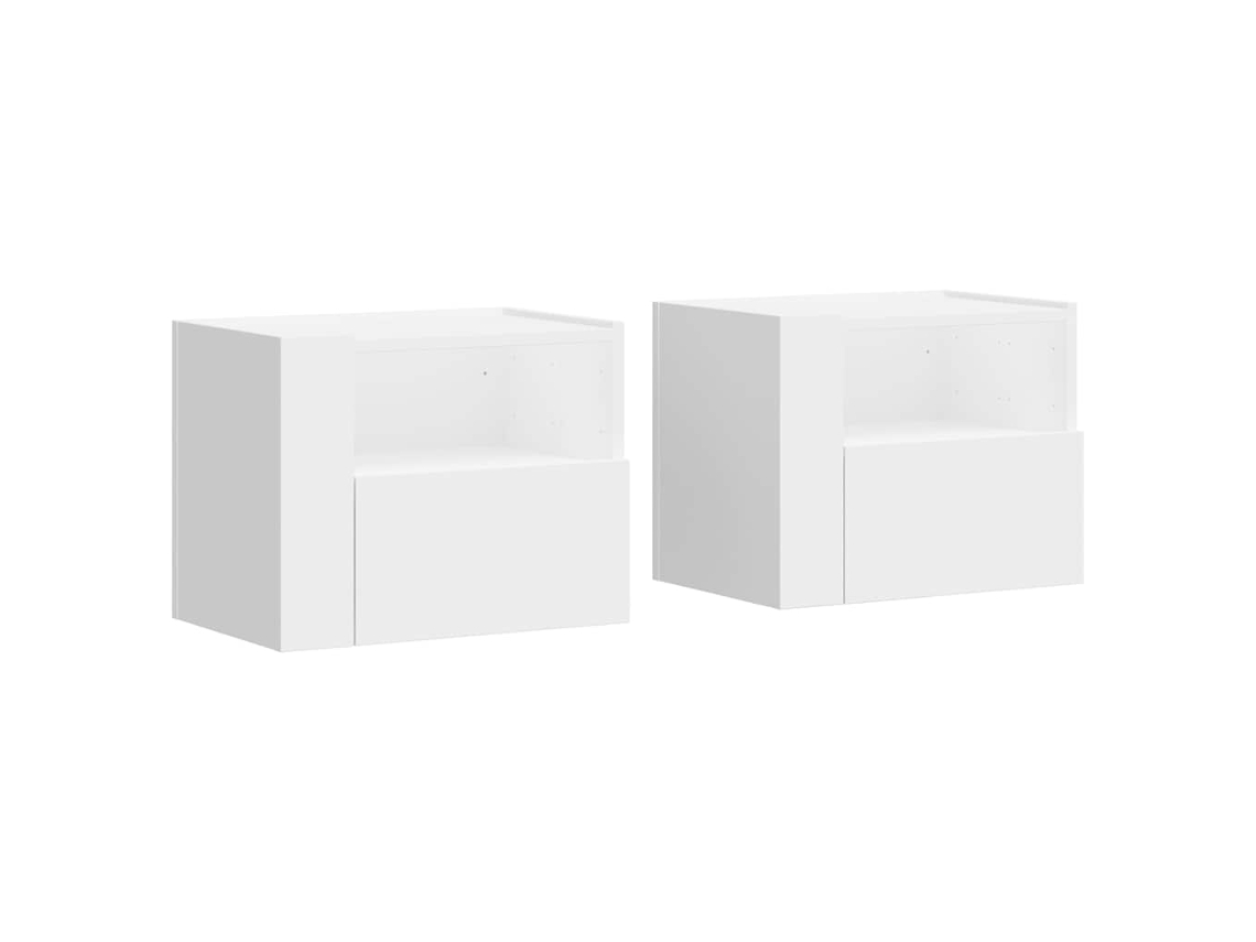 Maison Exclusive - Mesitas De Noche De Pared 2 Unidades Blanca 45x30x35 Cm