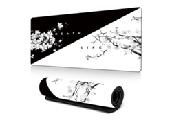 Alfombrilla De Ratón Gaming Xxl Antideslizante - Mousepad De Goma Natural - 30x80cm Blanco Y Negro