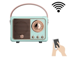 Altavoz Bluetooth estilo retro, diseño clásico de radio antigua, azul claro Chennnls