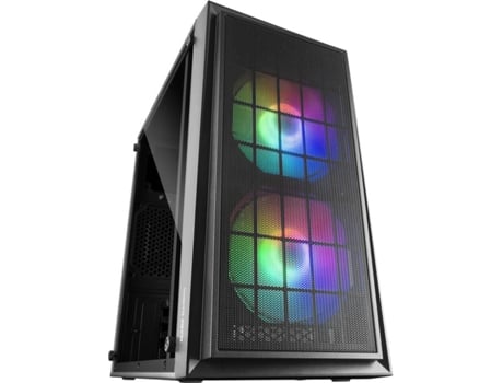 Caja Pc Gaming mcduo matx cristal usb 3.0 negro marsgaming atx ventana lateral mesh 2x ventilador frgb microatx carcasa de ordenador mini tower 2xventilador