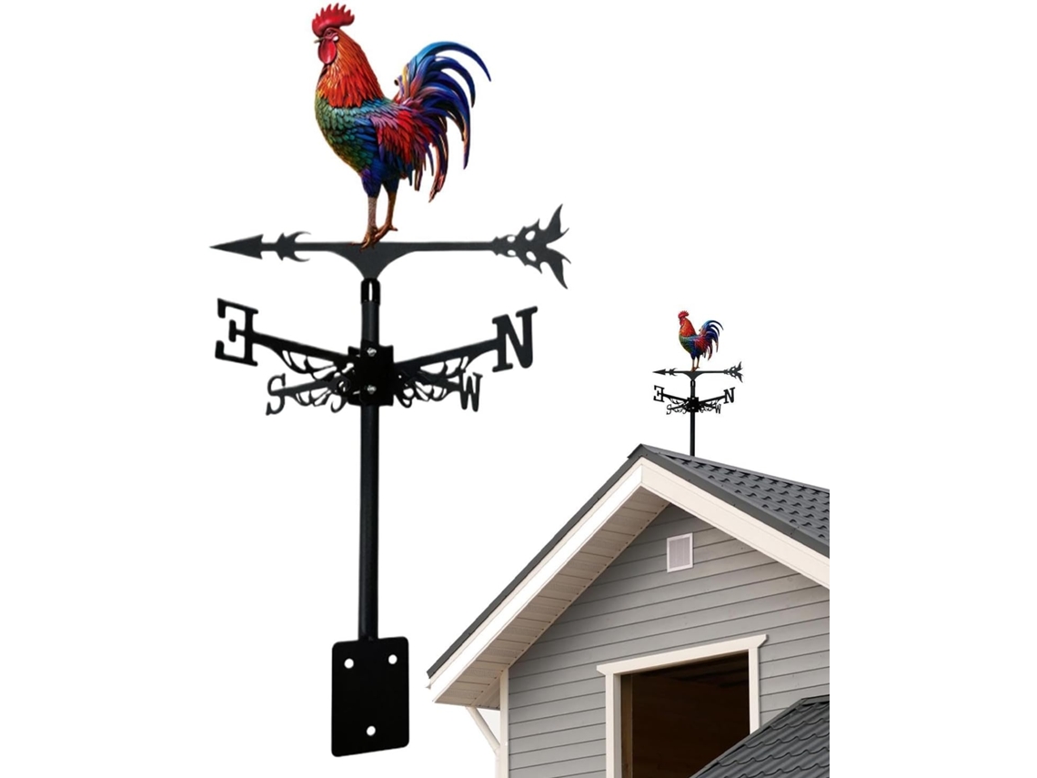 Bandera Del Gallo De Hierro, Decorativo, Decoración De Patio Letrero Para Montaje En Techo - Para Uso Exterior, Jardín,