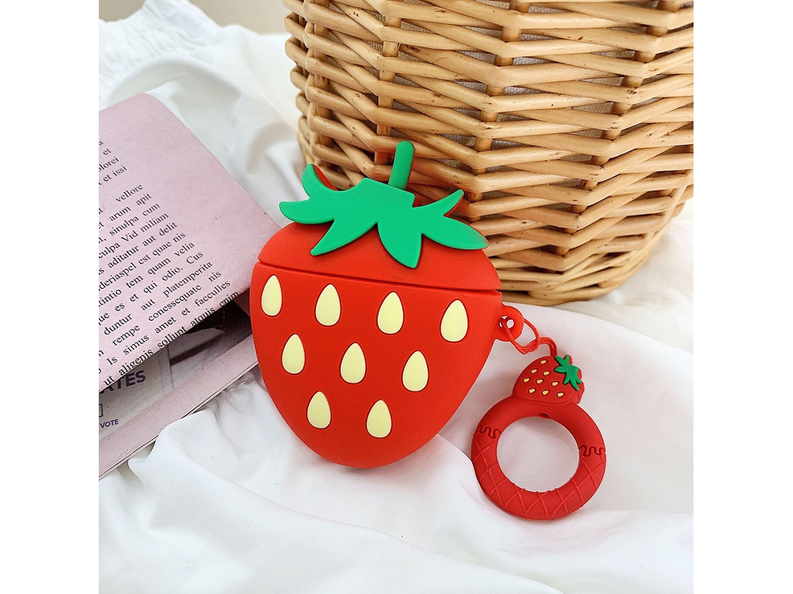 Estuche Portátil Para Auriculares Recargables De 1.ª Y 2.ª Generación Con Diseño De Dibujos Animados De Frutas En 3d.
