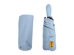 Mini paraguas de viaje, protección solar, lluvia, compacto, 5 pliegues, portátil, plegable, para exteriores, azul cielo
