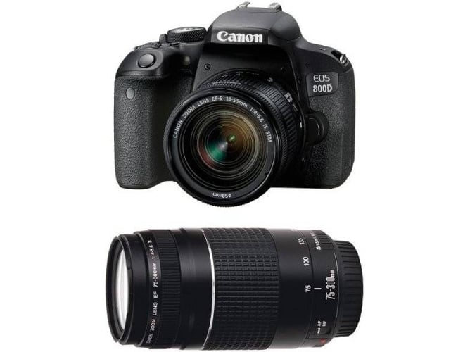 Kit Cámara Réflex CANON EOS 800D EF-S 18-55mm F4-5.6 IS STM + EF 75-300mm F4-5.6 III