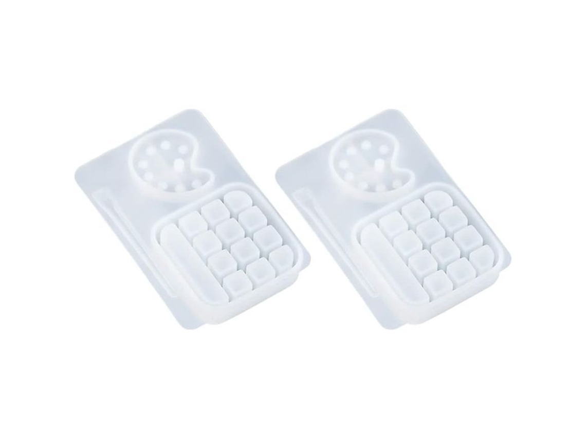 2026da-2 Moldes De Silicona Para Paleta De Pintura Mini Caja Placa Resina Epoxi Para Manualidades Joyería Diy Suministros Blanco