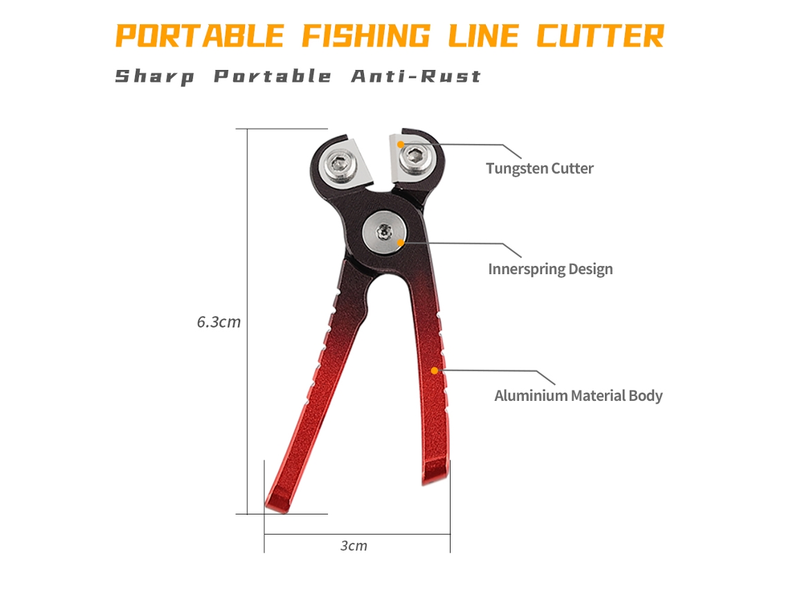 Alicates De Pesca Con Minicortador De Hilo En Aleación De Aluminio Y Retractor Para Pesca.