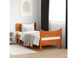 Estructura De Cama Sin Colchón Madera De Pino Marrón 90x200 Cm