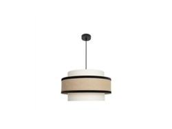 Lámpara colgante Cornalina, Ø50cm, Altura regulable, 1xe27, Beige y Negro Fabrilamp (bombilla no incluida)