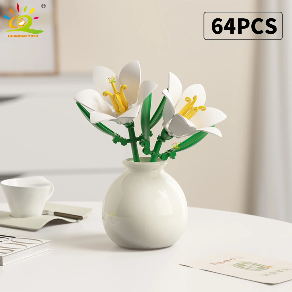 Modelo De Vaso Moc Com Blocos De Montar - Faça Você Mesmo - Buquê Atemporal - Decoração De Plantas Para Casa E Mesa - Presente Para Meninas - Brinquedo Infantil