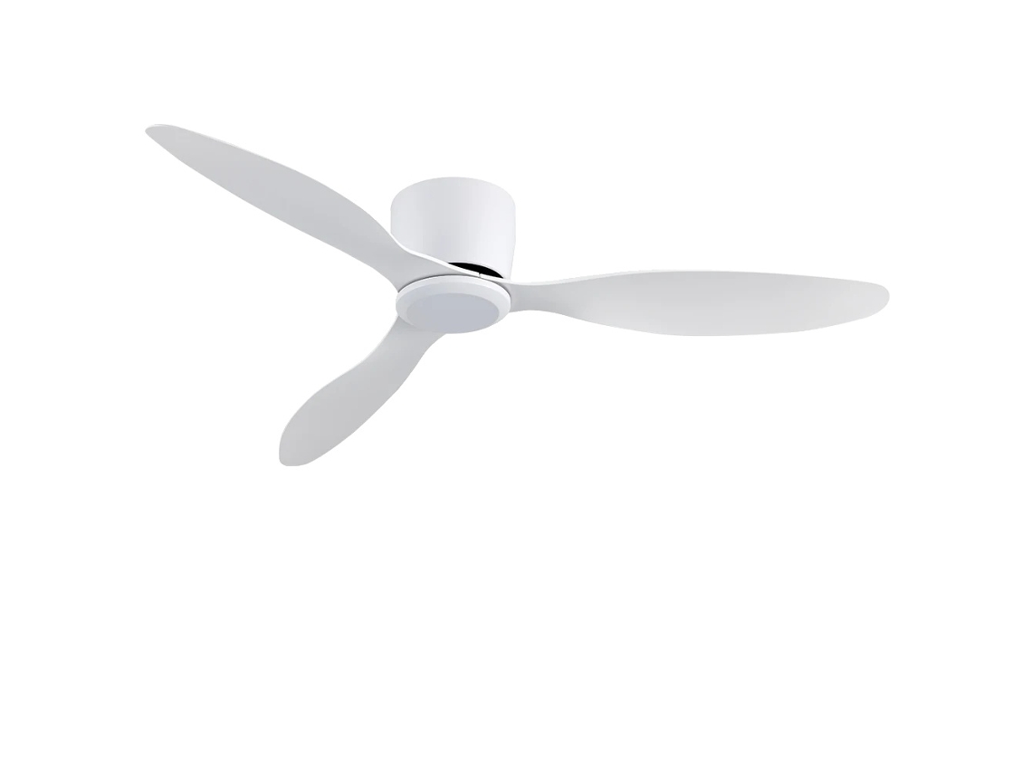 Ventilador de techo, control remoto, motor de CC silencioso, blanco, 52 pulgadas, sin bombilla OEM