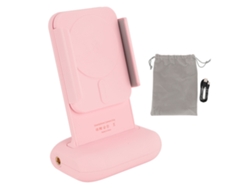 Soporte Rosa Para Cámara De Teléfono Móvil Con Agarre Giratorio Y Control Remoto Bluetooth Para Vídeo Y Fotografía.