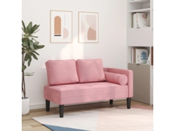 Tumbona con cojines de terciopelo rosa HARLANV1
