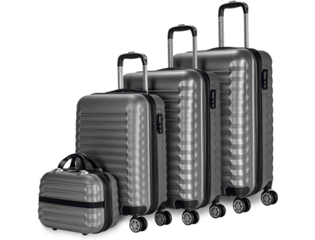 Set de 4 Maletas NUMADA 53/63/75 cm Neceser Gris