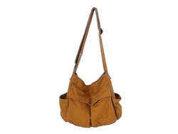 Bolso bandolera grande de lona, con múltiples bolsillos, para mujer y hombre.