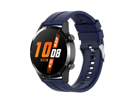 Correa de Reloj Inteligente para Huawei Watch Buds/Watch 3 Pro Nova con Hebilla de Silicona Plateada de 20 mm (Azul Medianoche)