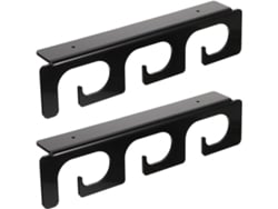 Soporte de pared negro para cañas de pescar (1 par)