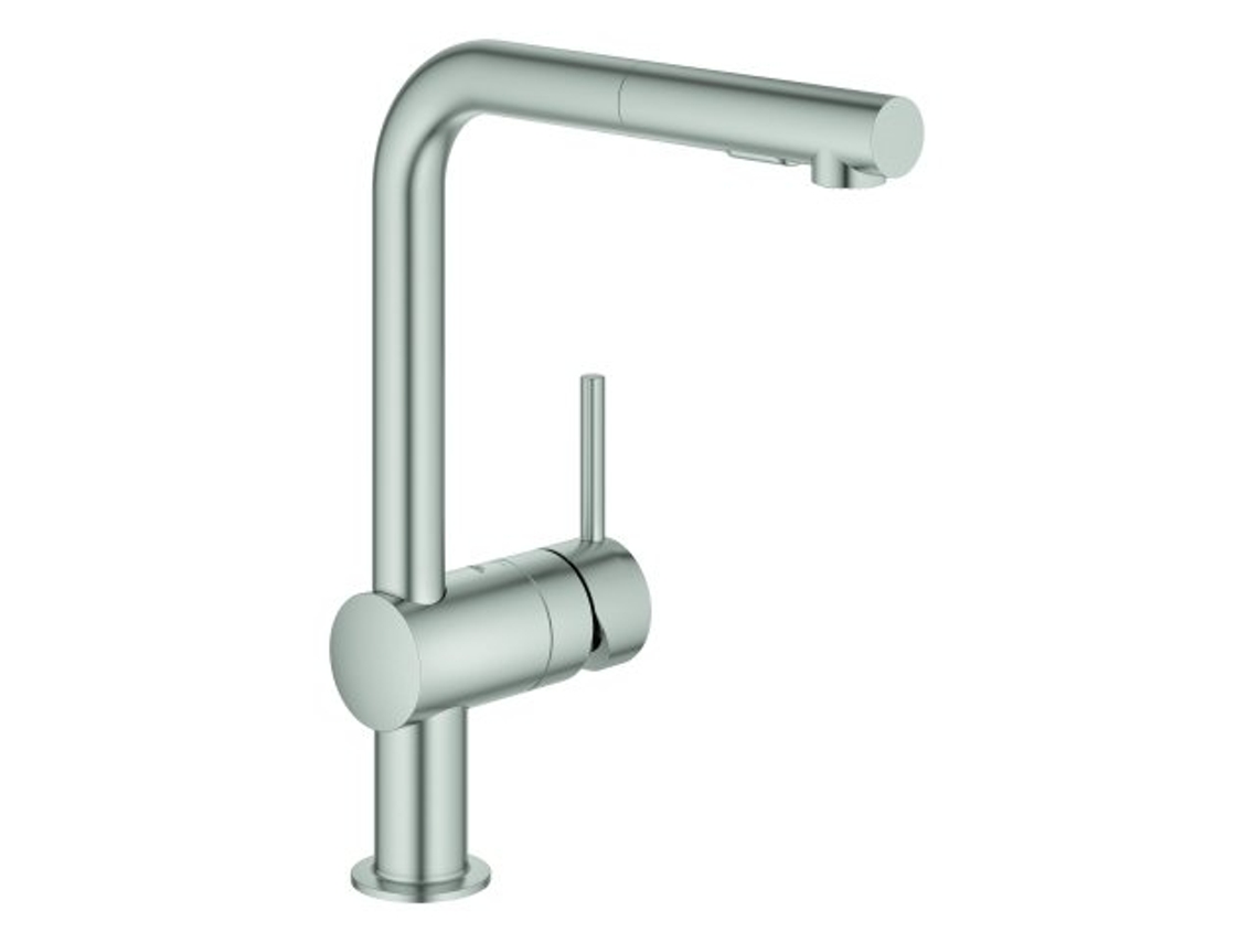 Mezclador monomando de fregadero GROHE Minta, DN 15, 30274, desagüe en L, spray de doble enjuague