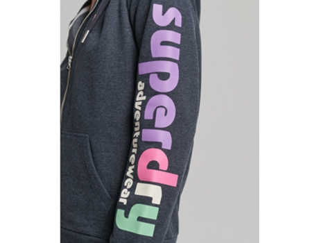 Sudadera con Capucha de Mujer SUPERDRY Cremallera Terrain Esprit Azul (2XS)