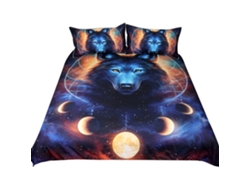 2026-3pcs/set Funda Nórdica De Edredón Cubrecolchones Patrón Luna Cazador De Sueños Estilo Vintage Bedding Set (au Single)