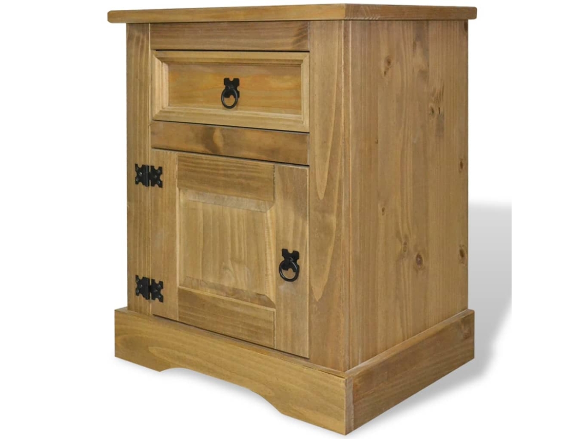 Mesa de Cabeceira LOVELY HOME Mesinha Corona Range em Pinho Mexicano 53X39X67 Cm