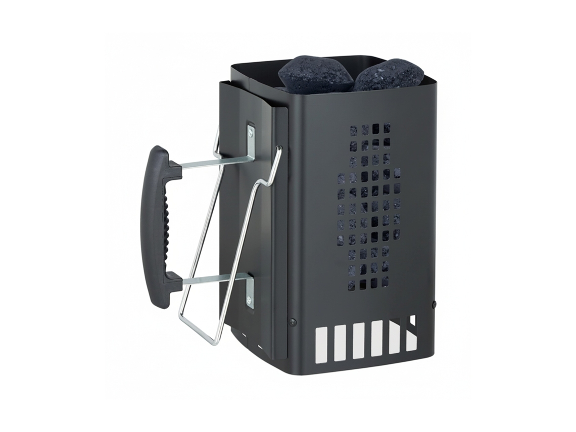 Arrancador De Chaminé Relaxdays, Com Pega De Segurança, Hbt: 27 X 28 X 17 Cm, Auxílio Para Carvão, Preto