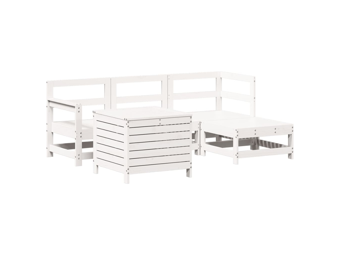 Conjunto 5 de sofás de jardín VIDAXL madera maciza de pino blanco