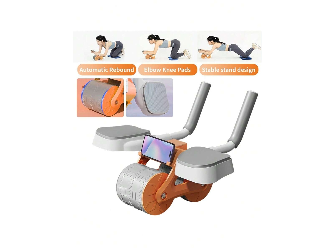 Máquina automática de entrenamiento abdominal con rebote, soportes para codos y rodillas, pantalla LCD y temporizador Mdug