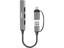 Hub PORT Slim Combo Retail Btoc 900160 (4 Puertos USB - 5000 Mbit/s - Gris)