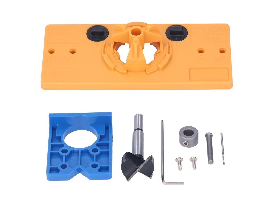 Kit de Furo Guia com Localizador para Fechadura 35mm Carpintaria Abs