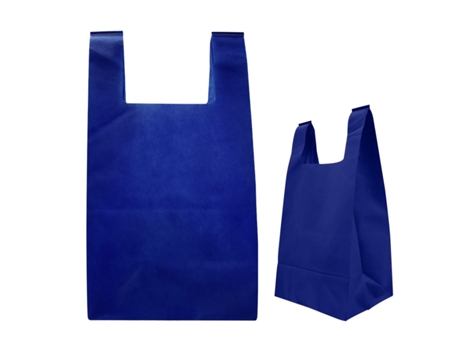 Bolsa de Tela Tnt con Refuerzo 46X25Cm Azul Reciclable