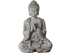 Pieza Decorativa ZEN'LIGHT Meditación 2 (Gris - 10x5x12 cm - Resina)
