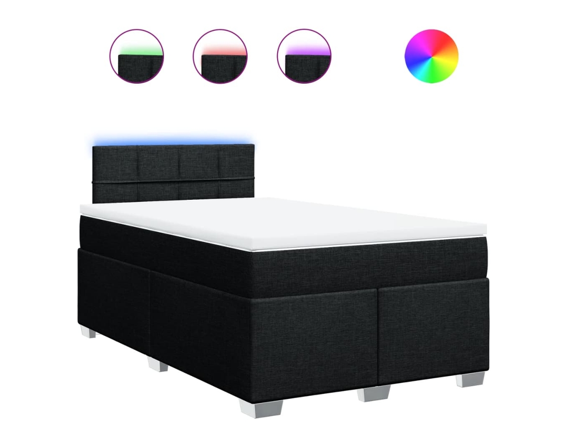 Maison Exclusive - Cama Box Spring Con Colchón Tela Negro 120x200 Cm