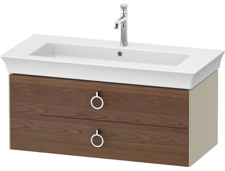 DURAVIT White Tulip, mueble de baño colgado en la pared, ancho 984 x fondo 458mm, con 2 cajones, con tirador, WT43520